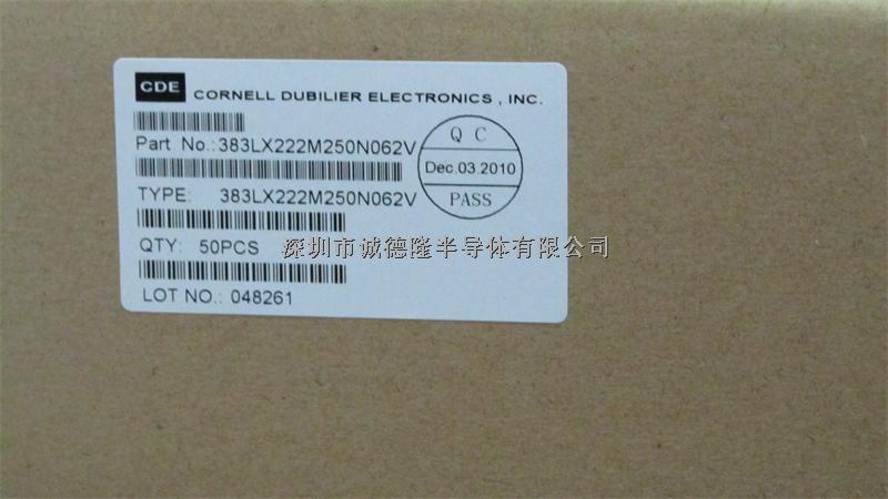 383LX222M250N062V CDE 2200UF 250V 鋁電解電容 原裝現(xiàn)貨-383LX222M250N062V盡在買賣IC網(wǎng)